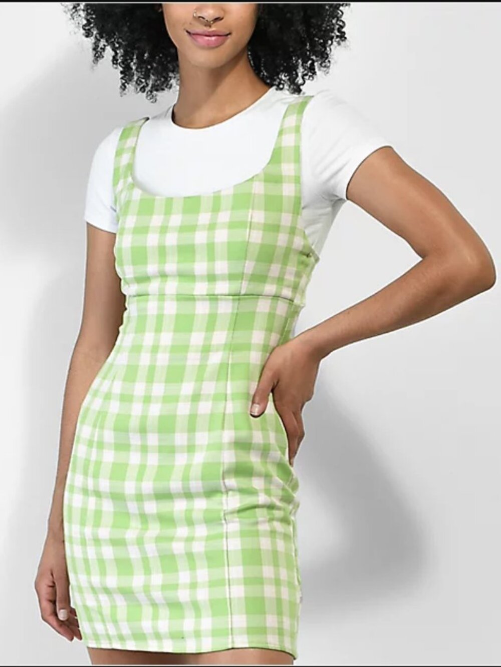 NWT Empyre Sasha Plaid Green Tank Dress Women’s size Medium
